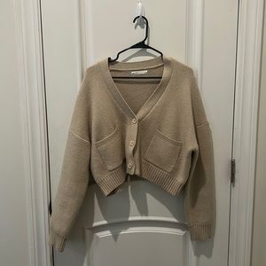 Cropped beige cardigan oak + fort